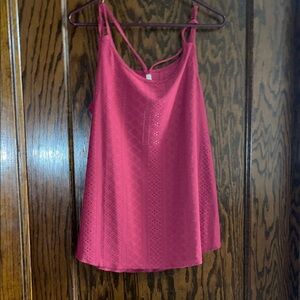 Pink Sleeveless Lace Top